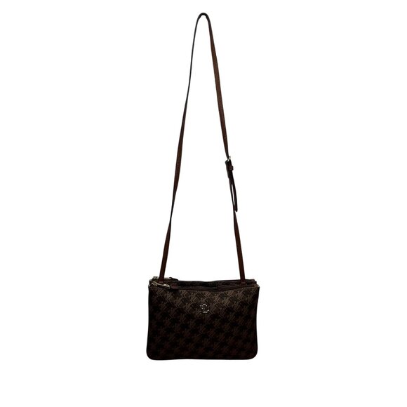 Polo Ralph Lauren Women’s Brown Faux Leather With RLL Monogram Crossbody Bag - Picture 1 of 13